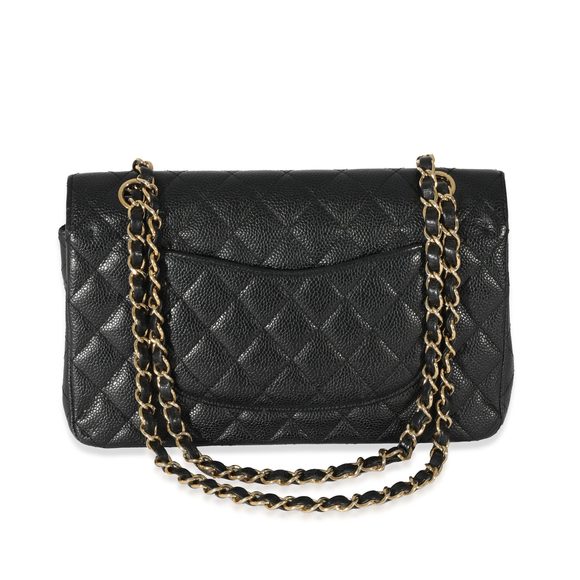 Chanel Black Quilted Caviar Medium Double Flap Bag - Picture 3 of 8